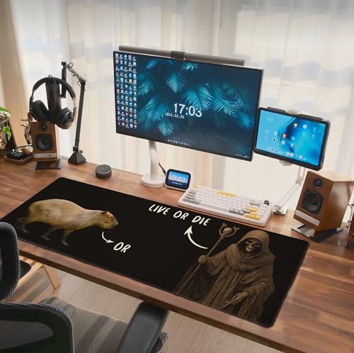 Capybara Mauspad, erweitertes großes Gaming-Mauspad, XL, groß, lang, übergroß, Schreibtischmatte, genähte Kanten, 80 x 30 cm, für Home Office Capybara Mauspad, erweitertes großes Gaming-Mauspad, XL, groß, lang, übergroß, Schreibtischmatte, genähte Kanten, 80 x 30 cm, für Home Office von Cayiibe