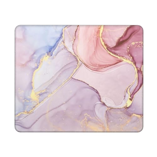 Marmor-Mauspad, klein, rechteckig, Gaming-Mauspad, quadratisch, Schreibtischmatte, genähte Kanten, 25,4 x 30,5 cm, für Home Office Marmor-Mauspad, klein, rechteckig, Gaming-Mauspad, quadratisch, Schreibtischmatte, genähte Kanten, 25,4 x 30,5 cm, für Home Office von Cayiibe