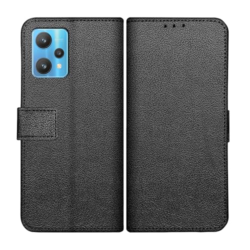 Book Case Kompatibel mit Realme 9 Pro+ - Hülle klappbar Kunstleder - Schwarz von Cazy