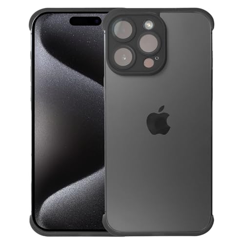 Cazy Bumper-Hülle für iPhone 15 Pro, Minimalistisches und schlankes Design, Oben und unten Schutz, Perfekte Passform - Schwarz von Cazy