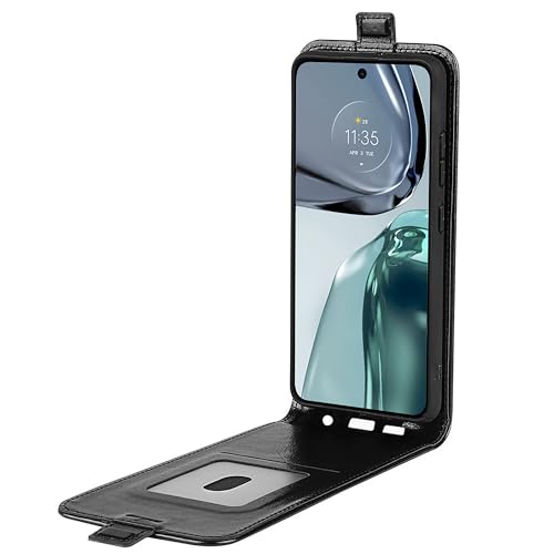Cazy Flip Hülle Kompatibel mit Motorola Moto G62 5G - klappbar Kunstleder - Schwarz von Cazy