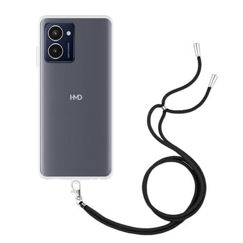 Cazy Handykette Hülle Kompatibel mit HMD Pulse Pro - Silikon Handyhülle mit Band Necklace Hülle - Transparant von Cazy