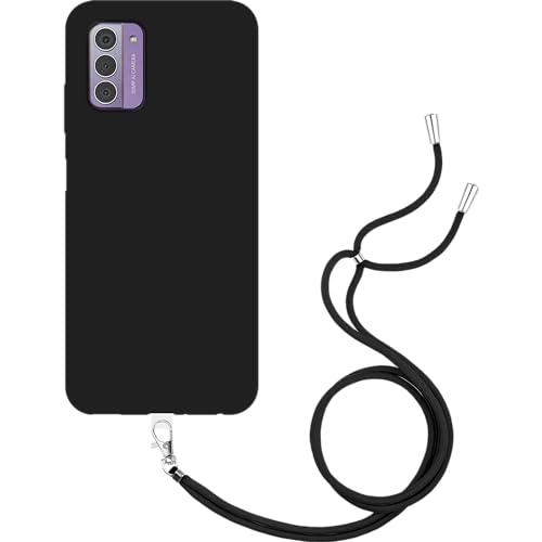 Cazy Hülle mit Kordel geeignet für Nokia G42 Hülle mit Kordel - Flexible Hülle - Schwarz von Cazy