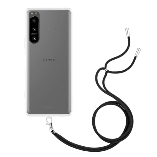 Cazy Handykette Hülle Kompatibel mit Sony Xperia 5 IV - Silikon Handyhülle mit Band Necklace Hülle - Transparant von Cazy