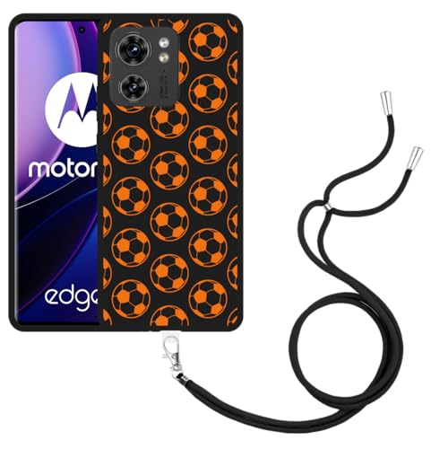 Cazy Handykette Hülle Schwarz Kompatibel mit Motorola Edge 40 Orange Fußbälle Cazy Handykette Hülle Schwarz Kompatibel mit Motorola Edge 40 Orange Fußbälle von Cazy