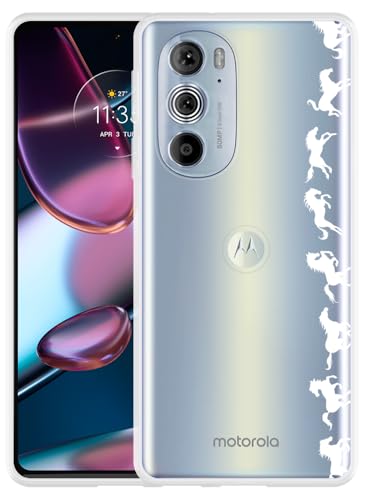 Cazy Hülle Kompatibel mit Motorola Edge 30 Pro - Pferde in Bewegung weiß Cazy Hülle Kompatibel mit Motorola Edge 30 Pro - Pferde in Bewegung weiß von Cazy