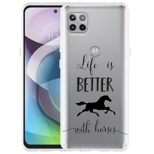 Cazy Hülle Kompatibel mit Motorola Moto G 5G - Life is Better with Horses Cazy Hülle Kompatibel mit Motorola Moto G 5G - Life is Better with Horses von Cazy
