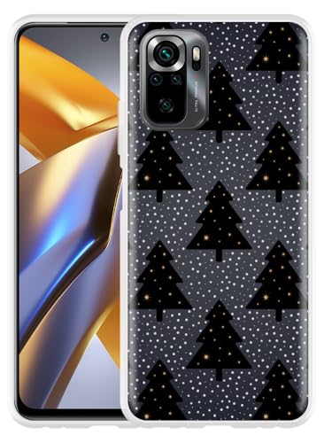 Cazy Hülle Kompatibel mit Poco M5s - Verschneite Weihnachtsbäume von Cazy