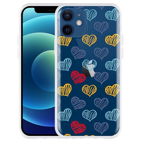 Cazy Hülle Kompatibel mit iPhone 12 - Gekritzelherzen Cazy Hülle Kompatibel mit iPhone 12 - Gekritzelherzen von Cazy