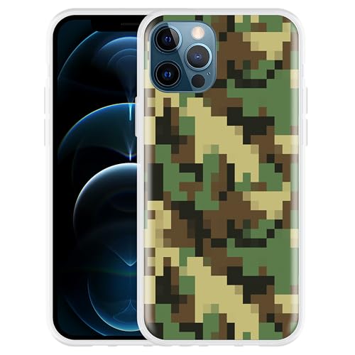 Cazy Hülle Kompatibel mit iPhone 12 Pro - Pixel Camouflage Cazy Hülle Kompatibel mit iPhone 12 Pro - Pixel Camouflage von Cazy