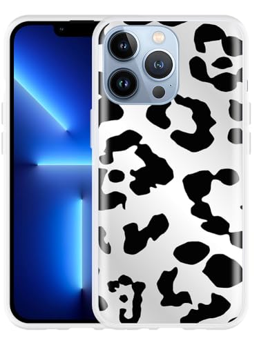 Cazy Hülle Kompatibel mit iPhone 13 Pro - Leopard Schwarz Weiß von Cazy