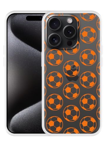 Cazy Hülle Kompatibel mit iPhone 15 Pro Orange Fußbälle Cazy Hülle Kompatibel mit iPhone 15 Pro Orange Fußbälle von Cazy