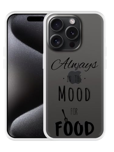 Cazy Hülle Kompatibel mit iPhone 15 Pro Stimmung für Essen Schwarz Cazy Hülle Kompatibel mit iPhone 15 Pro Stimmung für Essen Schwarz von Cazy