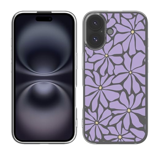 Cazy Hülle Kompatibel mit iPhone 16 Abstrakte purpurrote Blumen Cazy Hülle Kompatibel mit iPhone 16 Abstrakte purpurrote Blumen von Cazy
