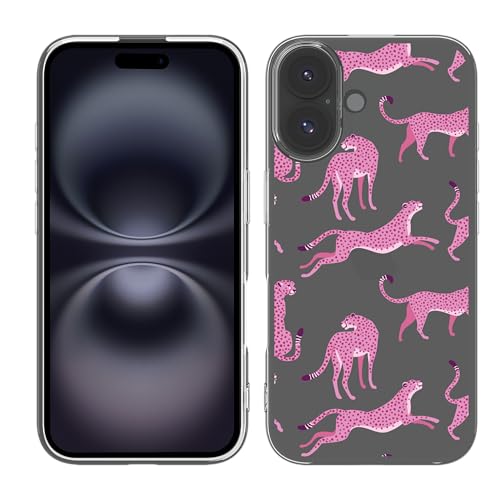 Cazy Hülle Kompatibel mit iPhone 16 Rosa Geparden Cazy Hülle Kompatibel mit iPhone 16 Rosa Geparden von Cazy