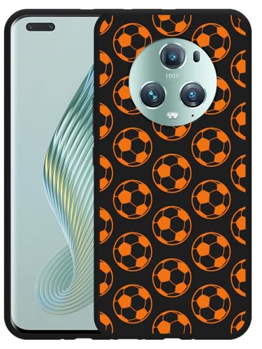 Cazy Hülle Schwarz Kompatibel mit Honor Magic5 Pro Orange Fußbälle Cazy Hülle Schwarz Kompatibel mit Honor Magic5 Pro Orange Fußbälle von Cazy