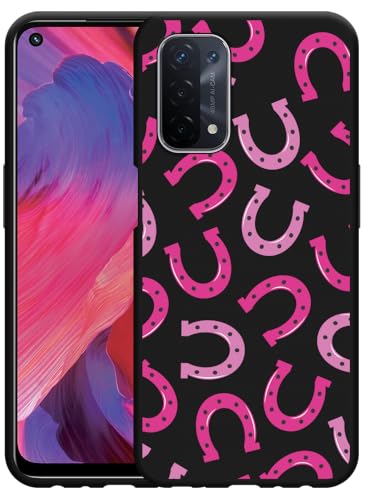 Cazy Hülle Schwarz Kompatibel mit Oppo A74 5G - Rosa Hufeisen Cazy Hülle Schwarz Kompatibel mit Oppo A74 5G - Rosa Hufeisen von Cazy