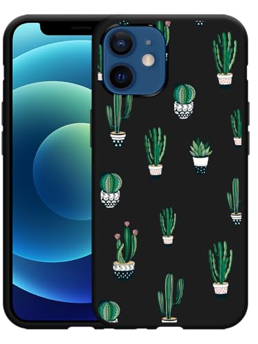 Cazy Hülle Schwarz Kompatibel mit iPhone 12/12 Pro - Grüner Kaktus Cazy Hülle Schwarz Kompatibel mit iPhone 12/12 Pro - Grüner Kaktus von Cazy