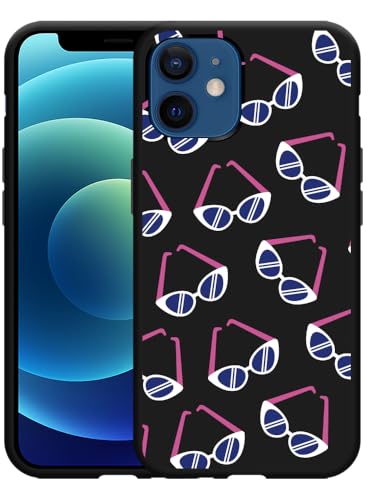 Cazy Hülle Schwarz Kompatibel mit iPhone 12/12 Pro - Retro-Sonnenbrille I Cazy Hülle Schwarz Kompatibel mit iPhone 12/12 Pro - Retro-Sonnenbrille I von Cazy