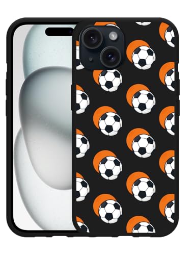 Cazy Hülle Schwarz Kompatibel mit iPhone 15 Fußball Orange Schatten Cazy Hülle Schwarz Kompatibel mit iPhone 15 Fußball Orange Schatten von Cazy