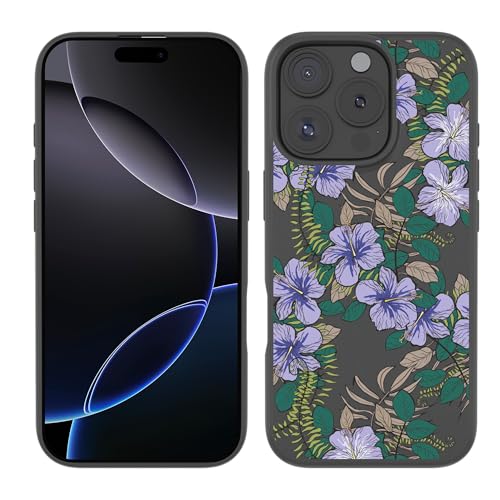 Cazy Hülle Schwarz Kompatibel mit iPhone 16 Pro Max Lilane Blumen Cazy Hülle Schwarz Kompatibel mit iPhone 16 Pro Max Lilane Blumen von Cazy