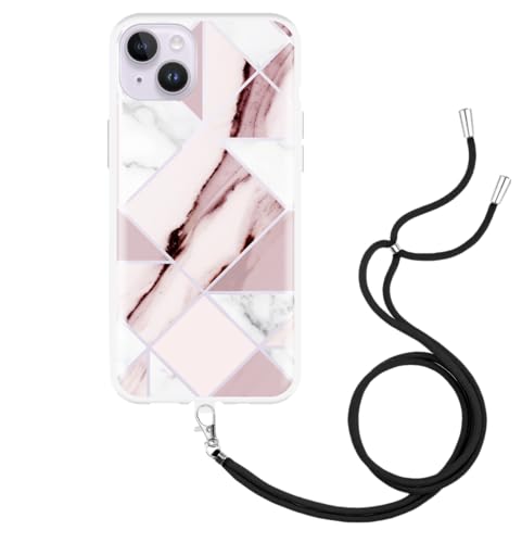 Cazy Hülle mit Kette Kompatibel mit iPhone 14 Plus - Rosa Marmor Cazy Hülle mit Kette Kompatibel mit iPhone 14 Plus - Rosa Marmor von Cazy