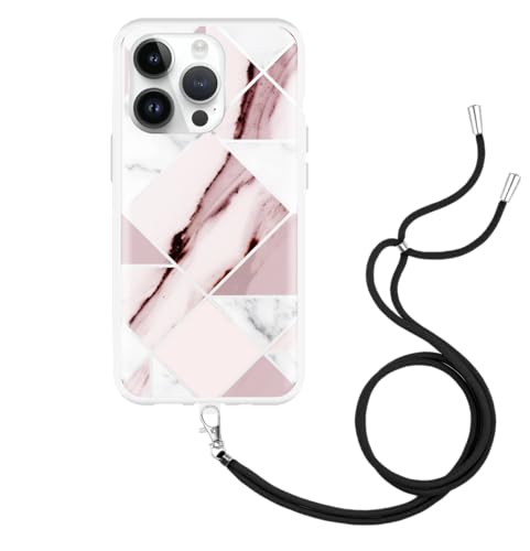 Cazy Hülle mit Kette Kompatibel mit iPhone 14 Pro - Rosa Marmor Cazy Hülle mit Kette Kompatibel mit iPhone 14 Pro - Rosa Marmor von Cazy