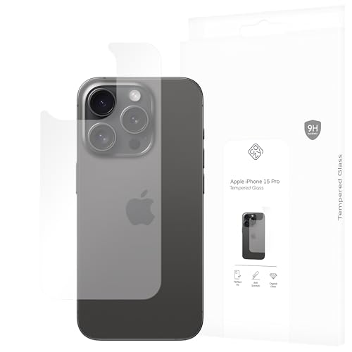 Cazy Rückseite Glass Kompatibel mit iPhone 15 Pro Tempered Glass Hülle Kompatibel - Transparant von Cazy