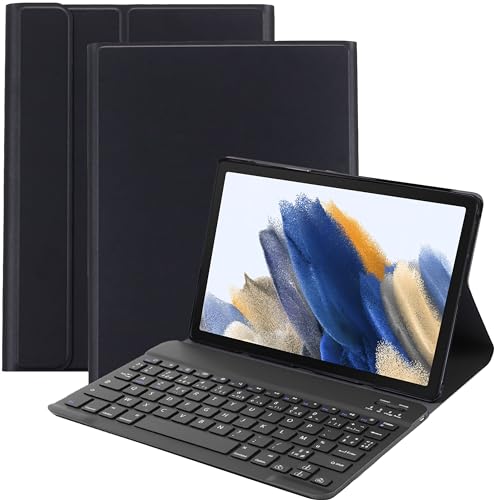 Cazy Tastatur Hülle Kompatibel mit Samsung Galaxy Tab A8 - Schutz Etui mit magnetisch Abnehmbarer Tastatur - Layout: Azerty von Cazy