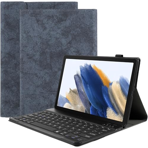 Cazy Tastatur Hülle Kompatibel mit Samsung Galaxy Tab A8 - Schutz Etui mit magnetisch Abnehmbarer Tastatur - Layout: Qwertz Blau von Cazy