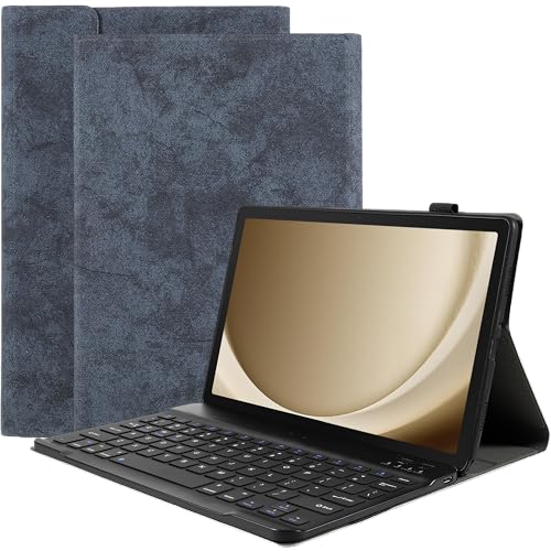 Cazy Tastatur Hülle Kompatibel mit Samsung Galaxy Tab A9+ - Schutz Etui mit magnetisch Abnehmbarer Tastatur - Layout: QWERTY Blau von Cazy