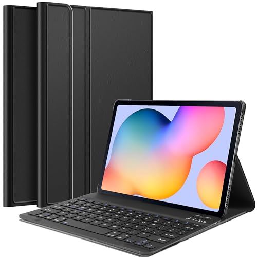 Cazy Tastatur Hülle Kompatibel mit Samsung Galaxy Tab S6 Lite - Schutz Etui mit magnetisch Abnehmbarer Tastatur - Layout: QWERTY von Cazy