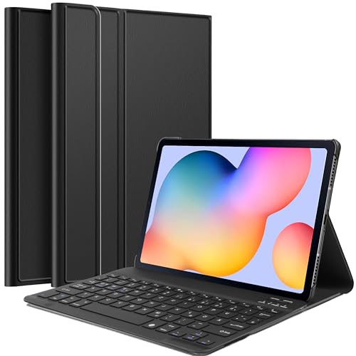 Cazy Tastatur Hülle Kompatibel mit Samsung Galaxy Tab S6 Lite - Schutz Etui mit magnetisch Abnehmbarer Tastatur - Layout: Qwertz von Cazy