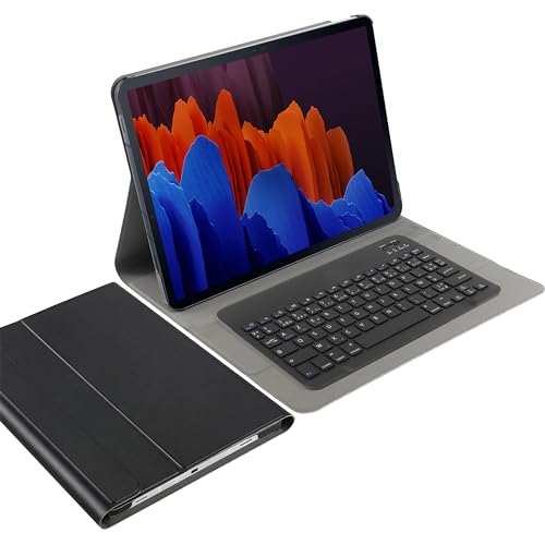 Cazy Tastatur Hülle Kompatibel mit Samsung Galaxy Tab S7 FE/Tab S7 Plus - Schutz Etui mit magnetisch Abnehmbarer Tastatur - Layout: Azerty von Cazy