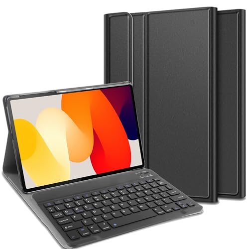 Cazy Tastatur Hülle Kompatibel mit Xiaomi Redmi Pad SE - Schutz Etui mit magnetisch Abnehmbarer Tastatur - Layout: QWERTY von Cazy