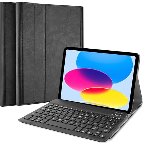 Cazy Tastatur Hülle Kompatibel mit iPad 2022 (10th Gen) - Schutz Etui mit magnetisch Abnehmbarer Tastatur - Layout: Azerty von Cazy