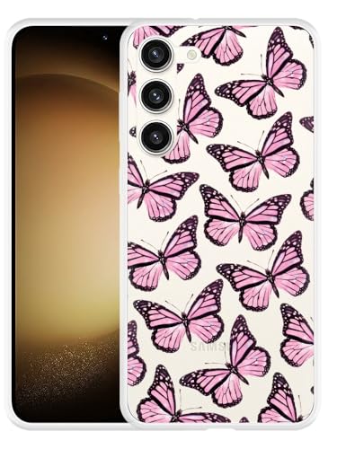 Hülle Kompatibel mit Samsung Galaxy S23+ Rosa Schmetterlinge Hülle Kompatibel mit Samsung Galaxy S23+ Rosa Schmetterlinge von Cazy