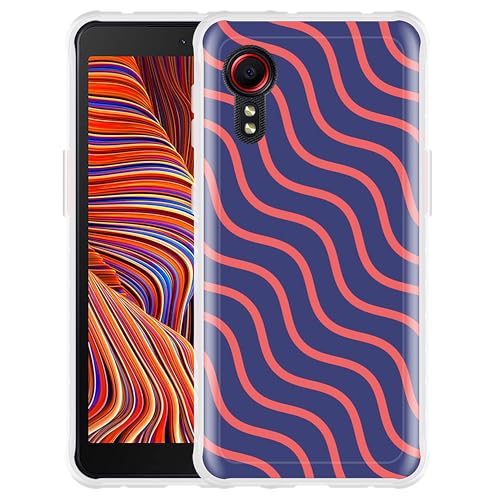 Hülle Kompatibel mit Samsung Galaxy Xcover 5 - rosa lila Linien von Cazy