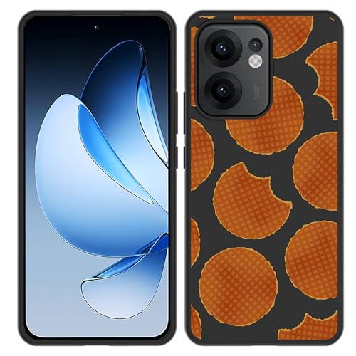 Hülle Schwarz Kompatibel mit Oppo Reno13 F (4G/5G) Stroopwafels von Cazy