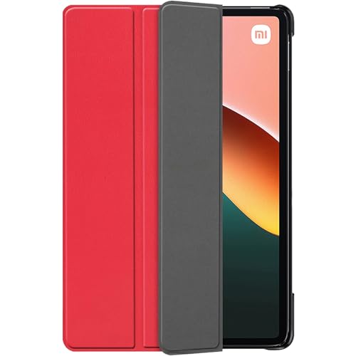 Premium Smart Hülle Kompatibel mit Xiaomi Pad 5 - Schutz Etui Hülle - Automatischem Schlaf/Aufwach - Rot von Cazy