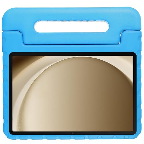 Schutzhülle Kompatibel mit Samsung Galaxy Tab A9+ Kinderhulle Back Cover Classic für Kinder mit Griff - Blau von Cazy