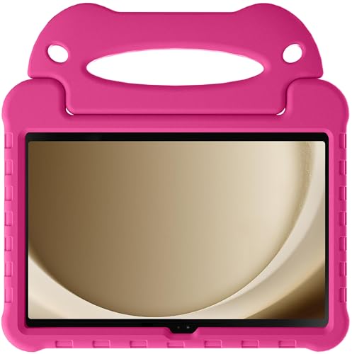 Schutzhülle Kompatibel mit Samsung Galaxy Tab A9+ Kinderhulle Back Cover Ultra für Kinder mit Griff - Rosa von Cazy