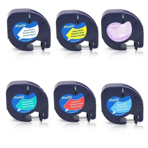 CbErFVK Kompatibel mit LETRATAG-Modellen LT-100H LT-100T 91200 91331 91201 12267 18769 18771 20pcs 12mmx4m Etikettband(1set) von CbErFVK