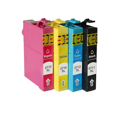 CbErFVK Kompatibel mit T0711 Tintenpatronen Stylus SX110 SX105 SX115 SX200 SX205 SX209 SX210 Tintenstrahldrucker(1set 4PK) von CbErFVK