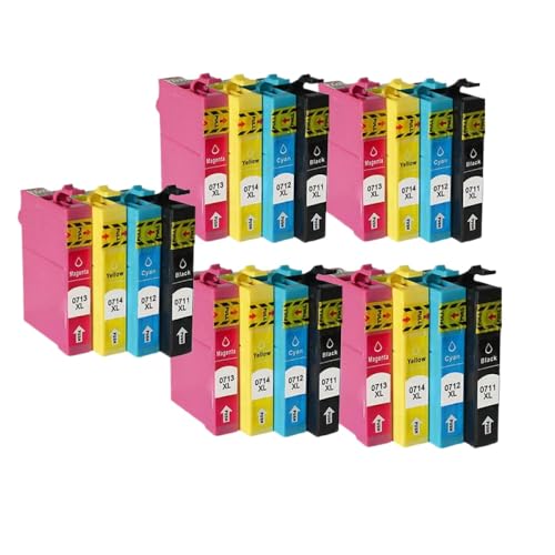 CbErFVK Kompatibel mit T0711 Tintenpatronen Stylus SX110 SX105 SX115 SX200 SX205 SX209 SX210 Tintenstrahldrucker(5set 20PK) von CbErFVK