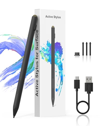Surface Pen für Microsoft Surface Pro 11/10/9/8/7 - Surface Go 2/Go 3 Stift mit 4096 Druckempfindlichkeit & Palm Rejection, USB-C-Schnellladung Magnetische Stylus Stift（3* austauschbare Spitzen） von Cbcuyle