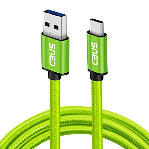 CBUS 2m USB auf USB C Kabel, Schnellladekabel Typ C Kompatibel mit iPhone 16/16e/15/Pro/Max/Plus, iPad 10, iPad Pro/Air/Mini A17 Pro, Mini 6 – Robustes, geflochtenes Kabel (Grün) von Cbus Wireless