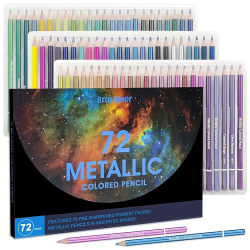 Ccfoud Buntstifte,72 Metallic Buntstifte,Buntstifte FüR Erwachsene Zum Zeichnen Von KüNstlerbedarf,Zeichnen,Skizzieren,FäRben FüR Erwachsene,KüNstler Oder Profis von Ccfoud