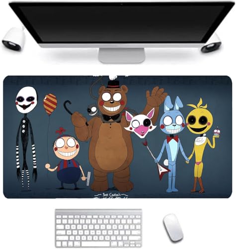 Ccipotatoo Fnaf Großes Mauspad mit Musterdesign, 300 x 800 mm, rutschfeste Gummiunterseite, geeignet für Desktop- und Laptop-Computer (Typ 6) von Ccipotatoo