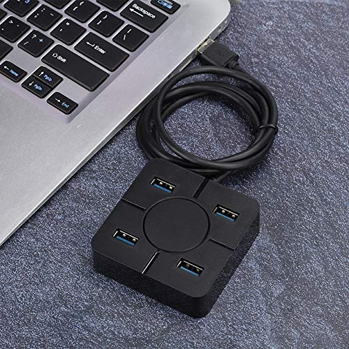 USB Splitter Schwarzer USB-Hub, Dockingstation, 4-Port-Hub, für Mouse U Disk Card Reader für Tastatur(Black) von Ccylez